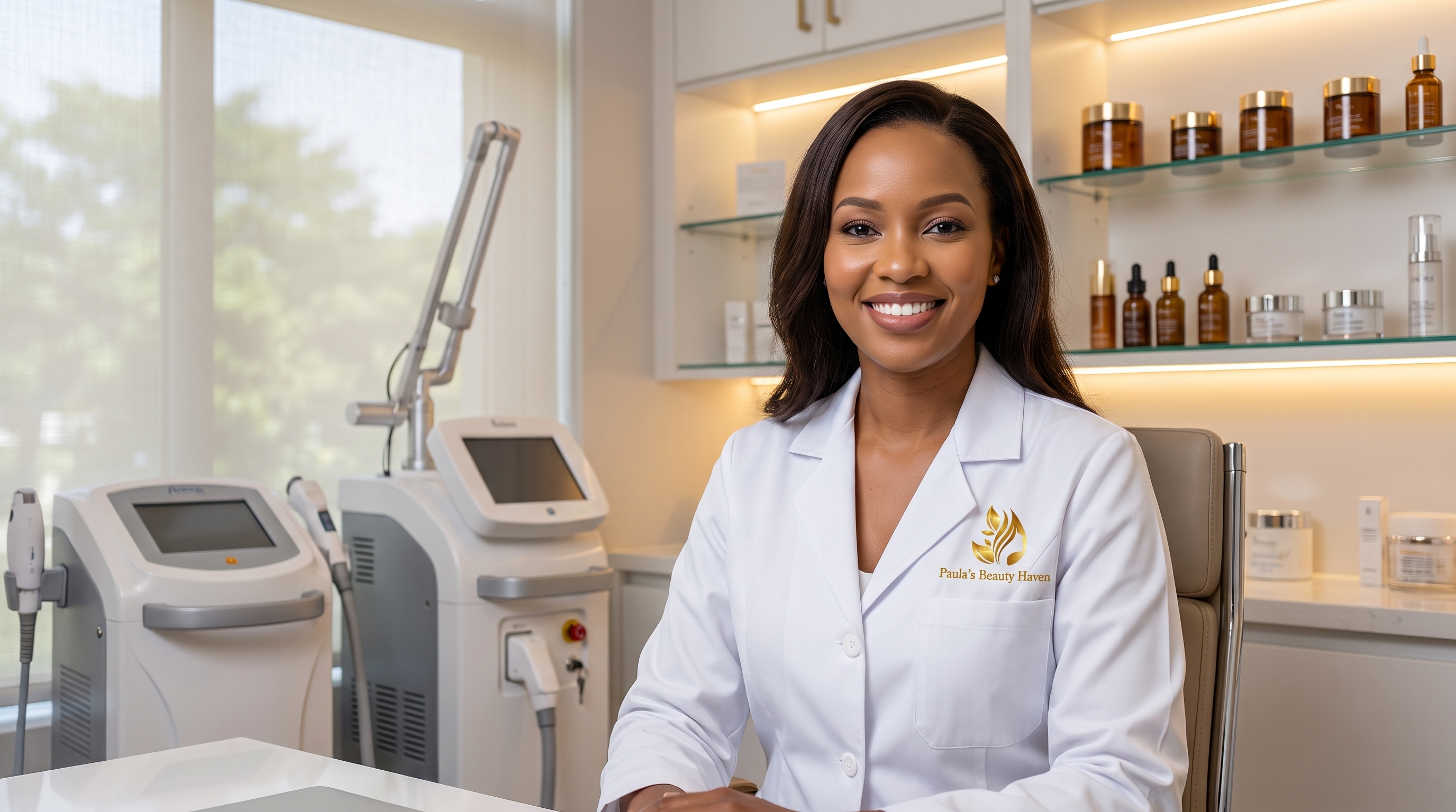Dermatology professional in a skincare clinic